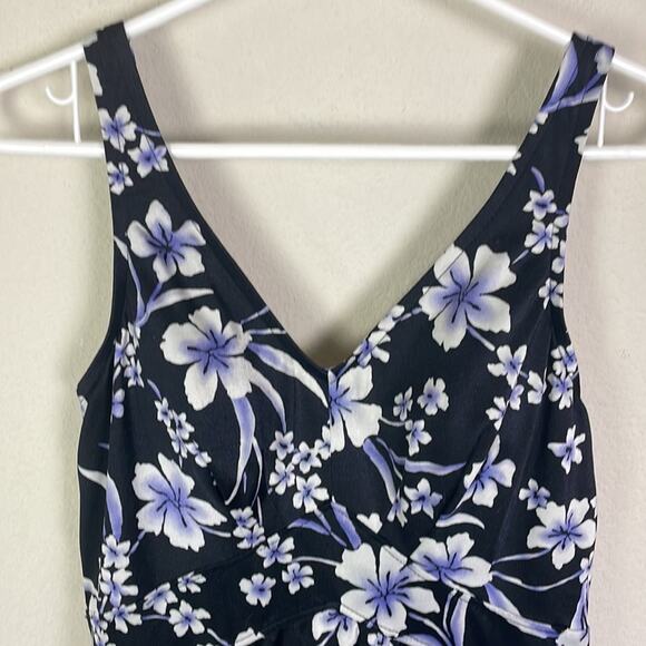Vintage 80’s Maxine of Hollywood floral one piece swim dress women’s 16 - Picture 2 of 11